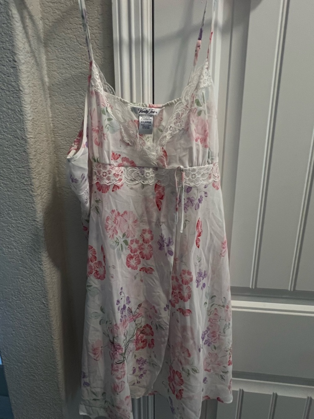 Vintage vanity fair floral babydoll slip dress or night gown